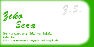zeko sera business card